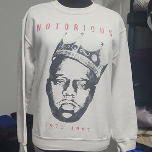 Small The Nitorious B.I.G. White Commemorative Sweatshirt Vintage